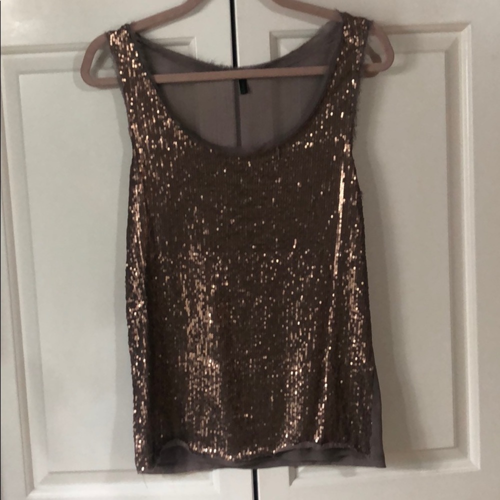 Sequin top with sheer back